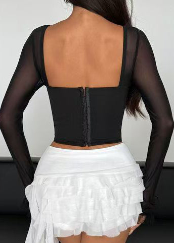 Dames Top Backless Tule Zomerstijl 4