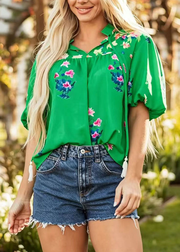 Dames Top Boho V-hals met Kwastjesprint 2