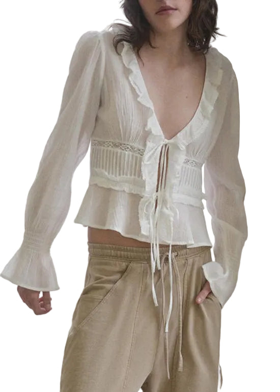 Dames Top Lange Mouwen Patchwork Stijl 1