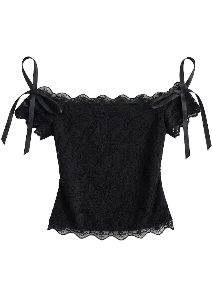 Dames Top Met Slash-Hals En Strikdetail 4
