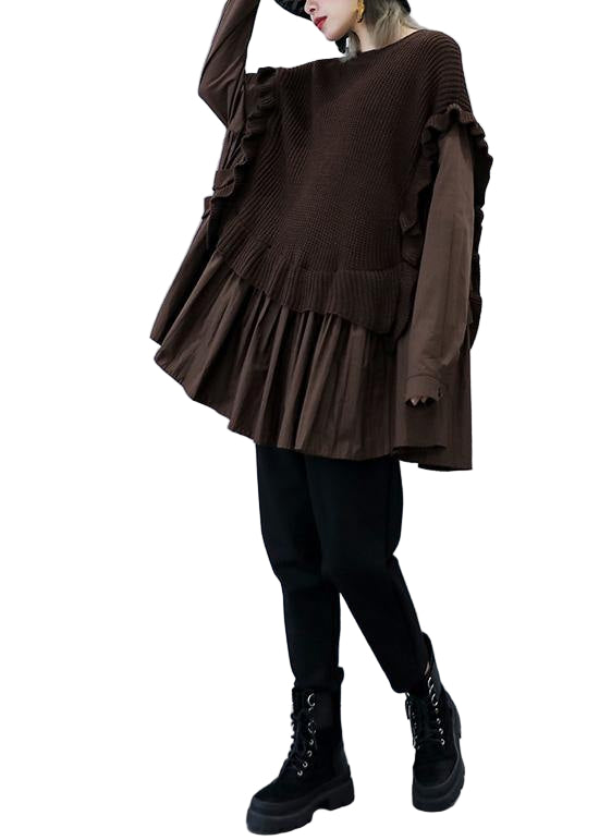 Dames Top Met Valse Tweedelige Look O-hals 3