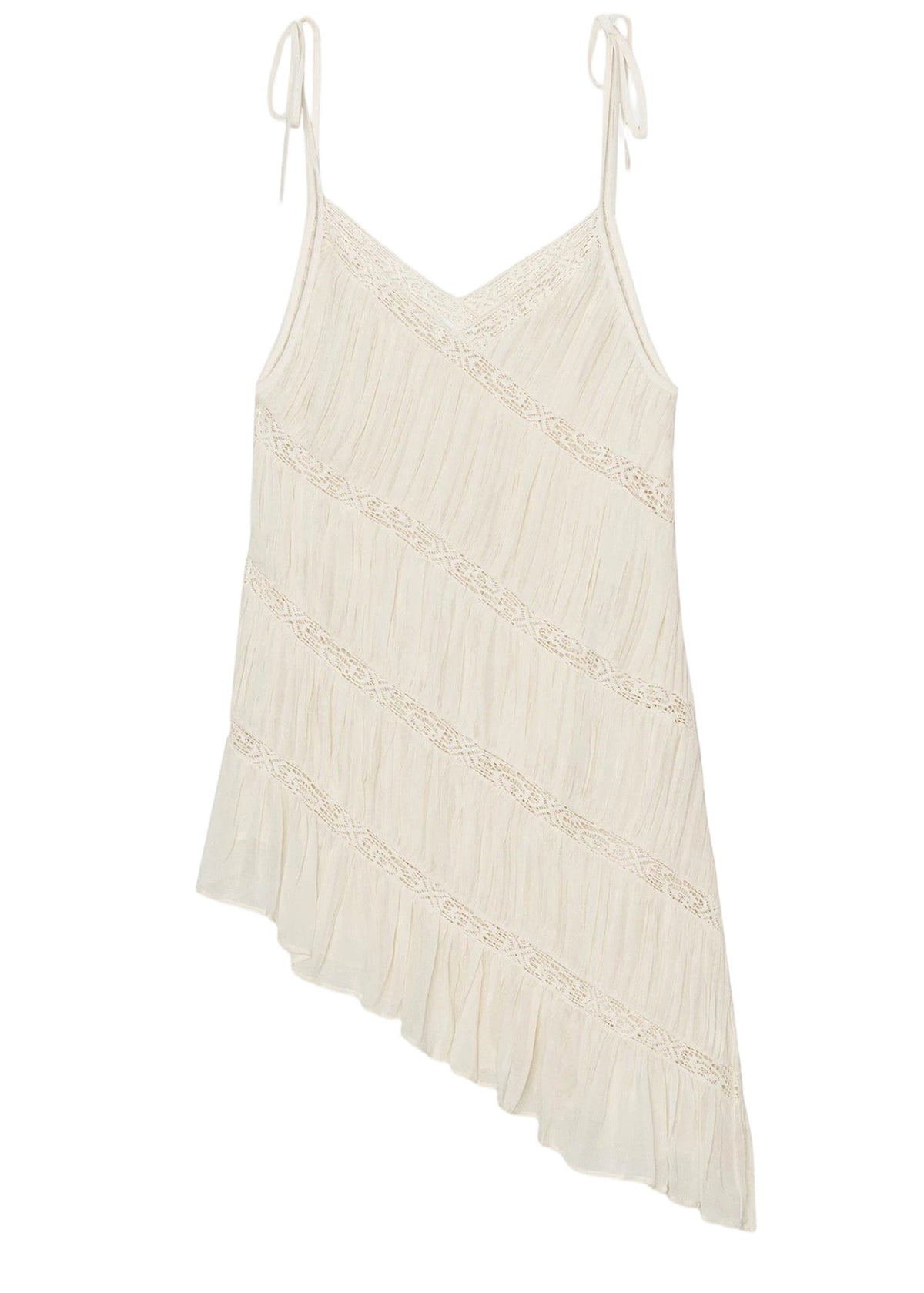 Dames Top Mouwloos Asymmetrisch Gerimpeld Patchwork 4