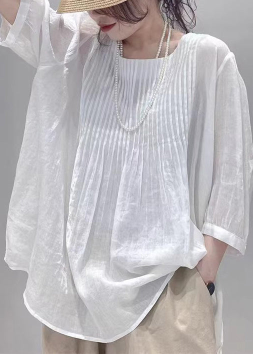 Dames Top O-hals Gerimpeld Casual Zomerstijl 3