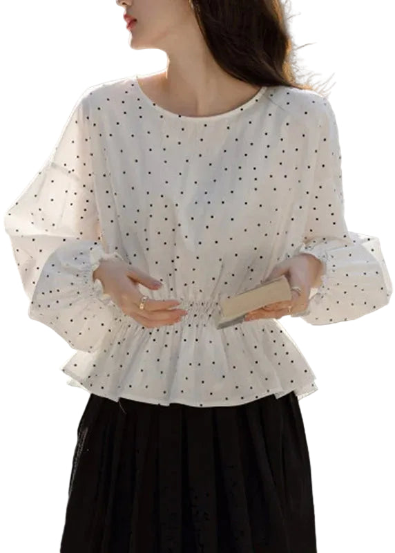 Dames Top Ruches Patchwork Herfststijl 3
