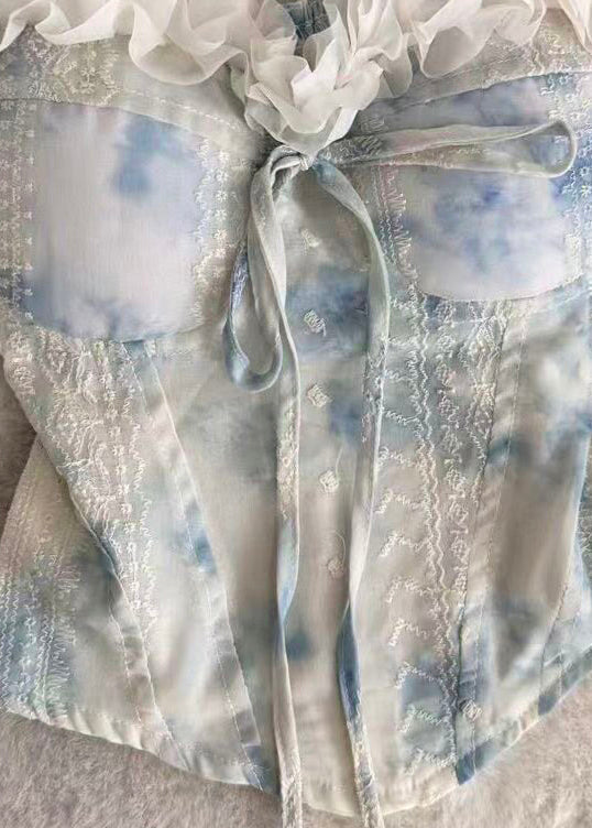 Dames Top Tie-Dye Met Ruches Zomerstijl 3
