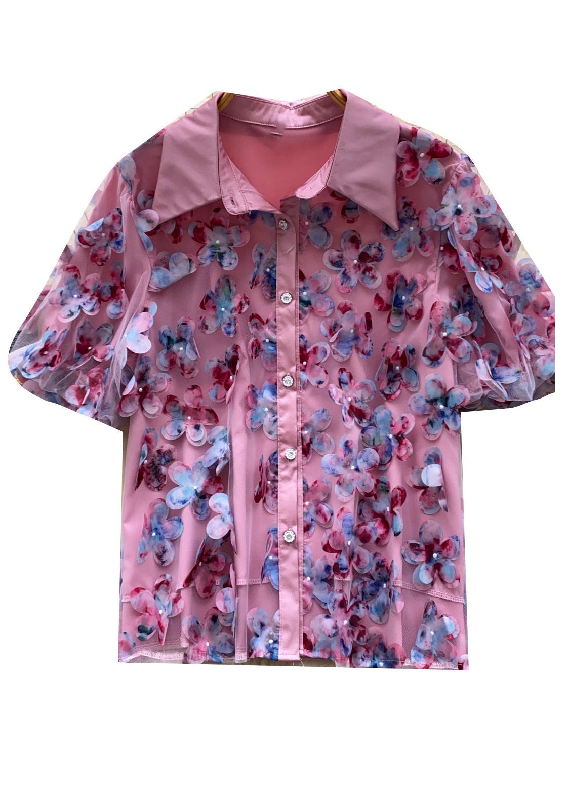 Dames Top Tule Met Paillettenprint Zomerstijl 4