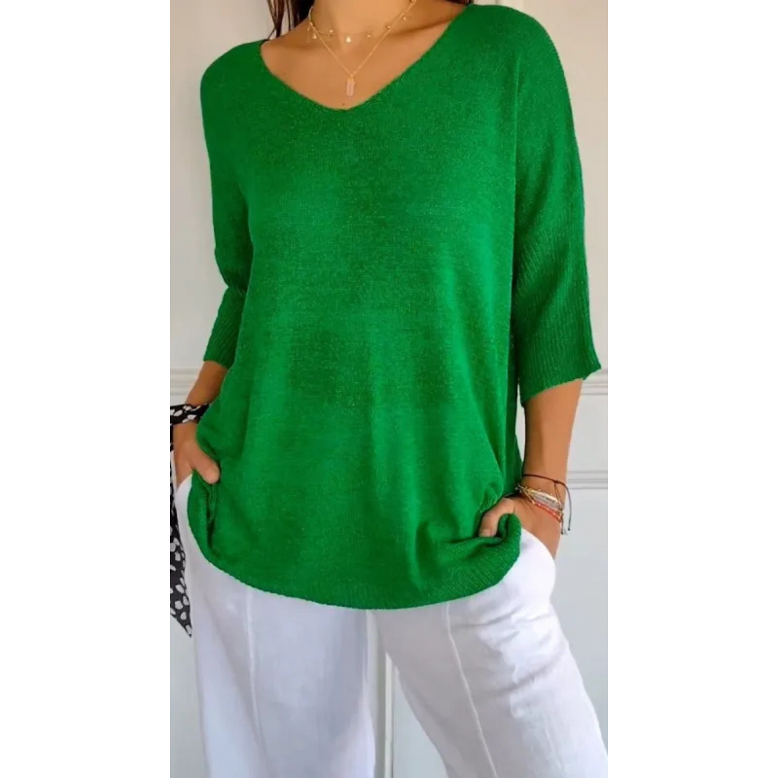 Dames Top V-hals Casual Stijl 1