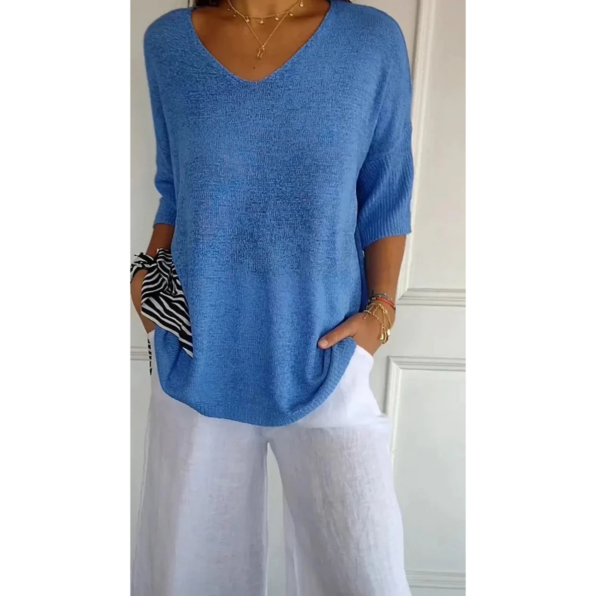 Dames Top V-hals Casual Stijl 2