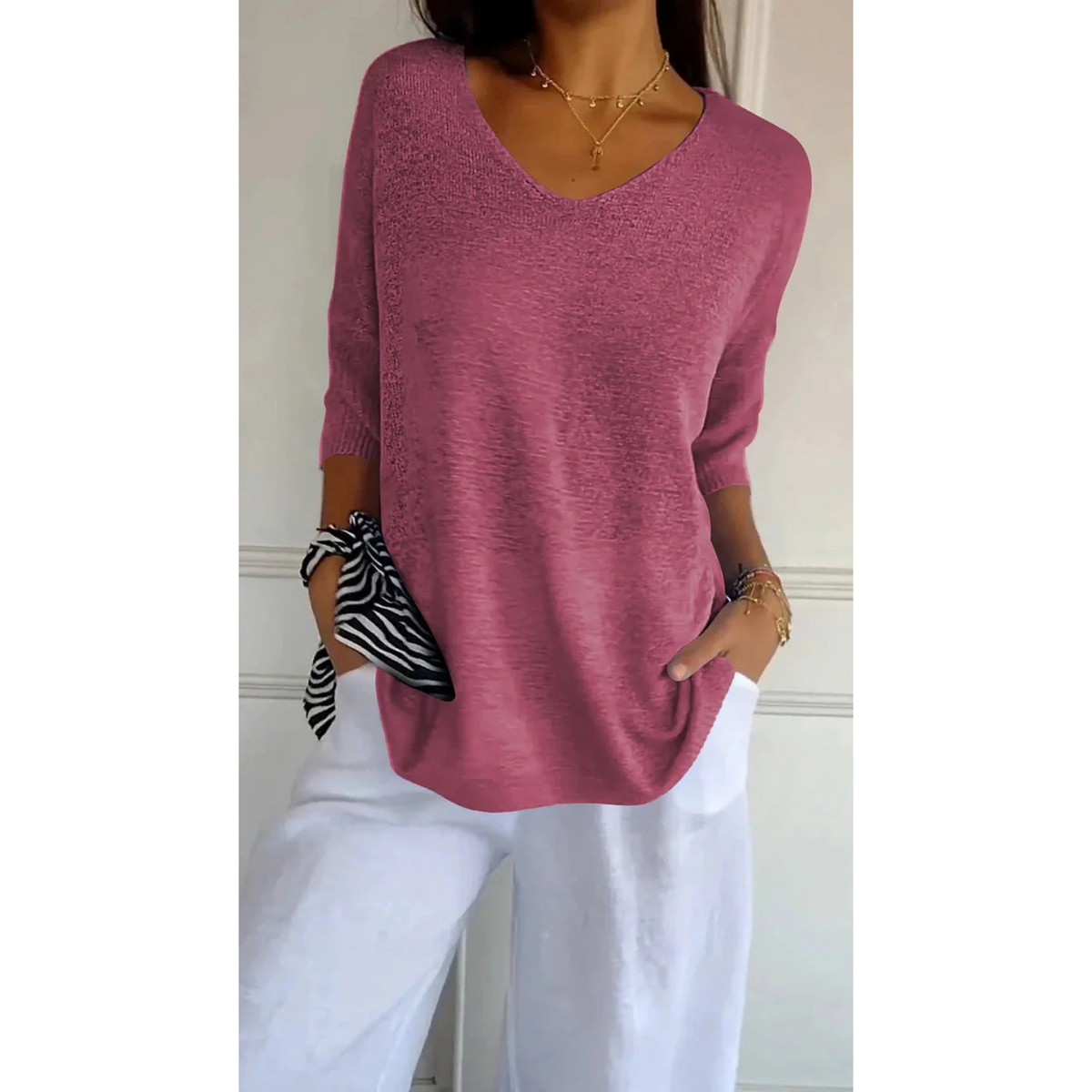 Dames Top V-hals Casual Stijl 5