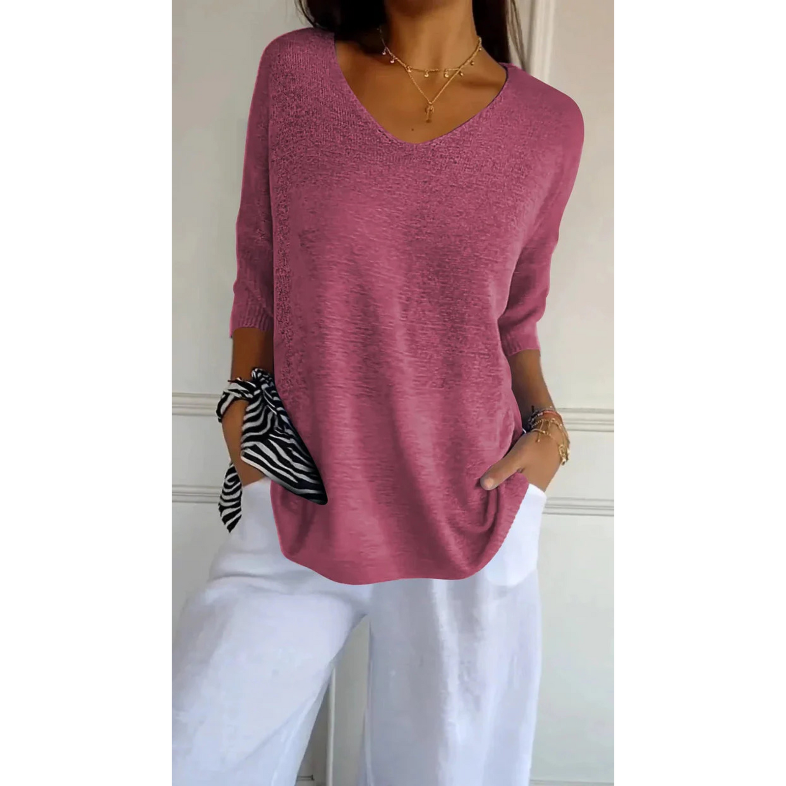 Dames Top V-hals Casual Stijl 5