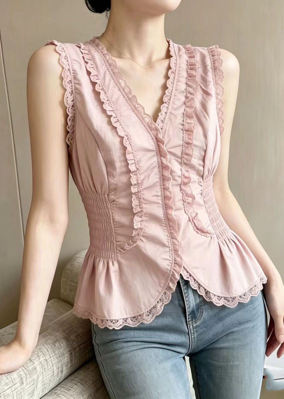 Dames Top V-hals Patchwork Kant Zomerstijl 4