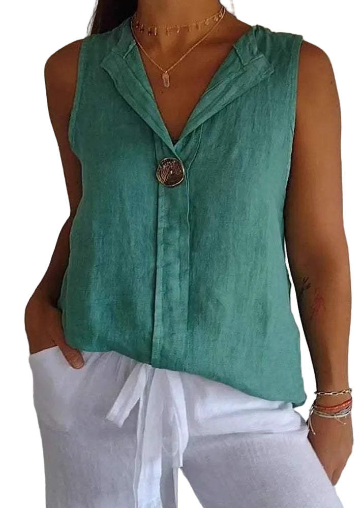 Dames Top V-hals Patchwork Zomerstijl 0