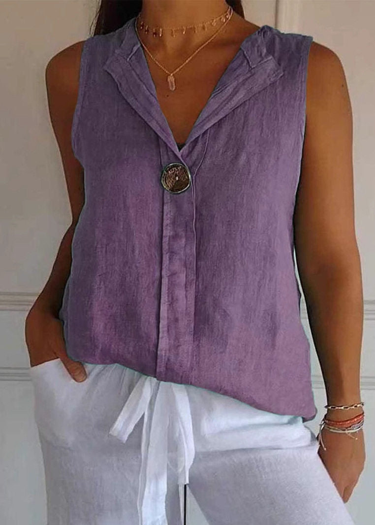 Dames Top V-hals Patchwork Zomerstijl 2