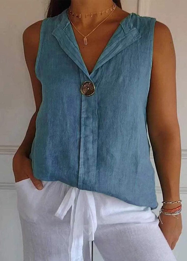 Dames Top V-hals Patchwork Zomerstijl 3