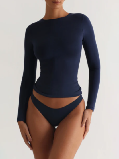 Dames Top met Lange Mouwen Ronde Hals Modal 9