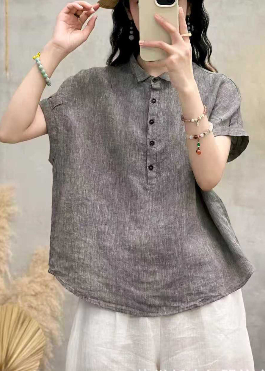 Dames Top met Peter Pan Kraag voor Zomer Casual Stijl 0