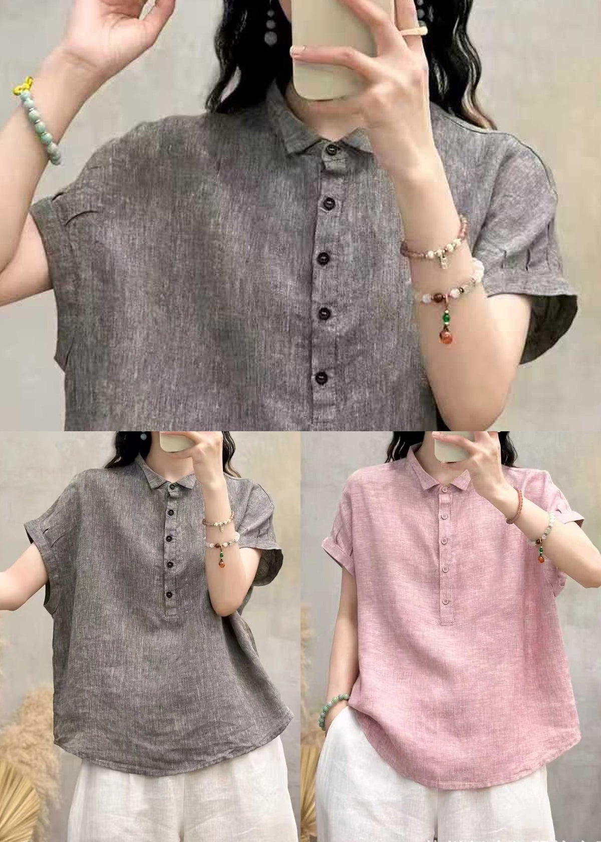 Dames Top met Peter Pan Kraag voor Zomer Casual Stijl 3