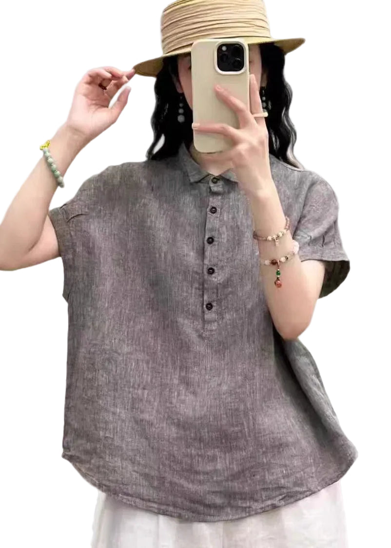 Dames Top met Peter Pan Kraag voor Zomer Casual Stijl 4