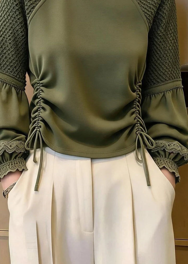 Dames Top met Tule Patchwork en Lantaarnmouwen 3