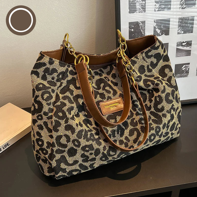 Dames Tote Bag Met Luipaardprint Canvas 2