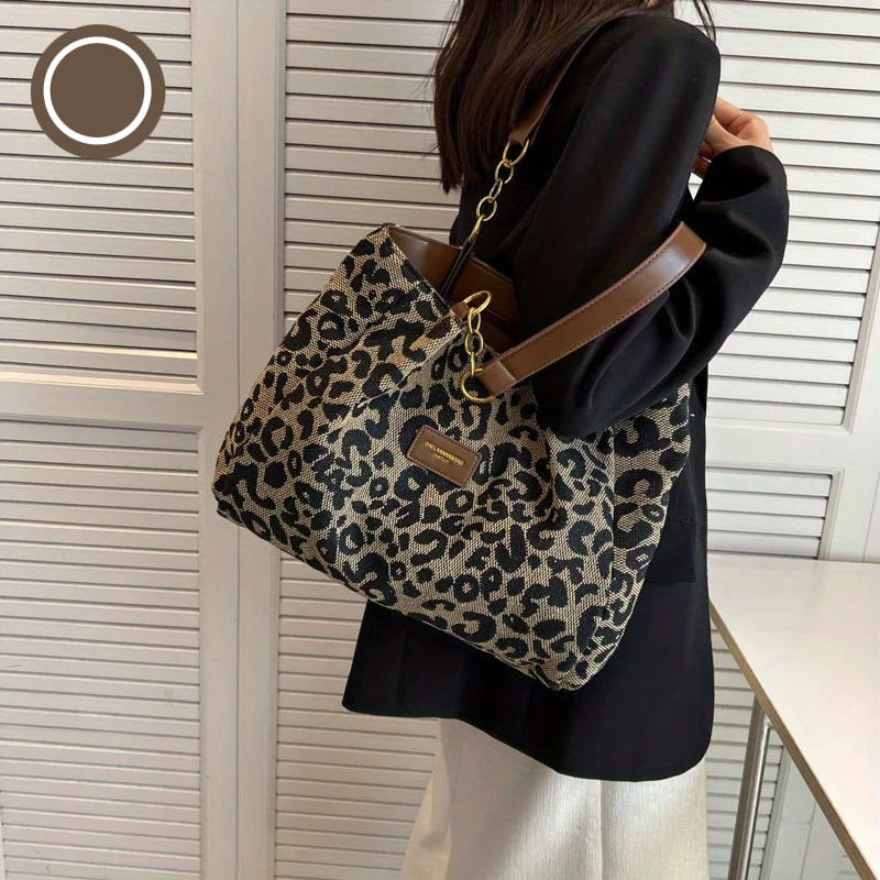 Dames Tote Bag Met Luipaardprint Canvas 4