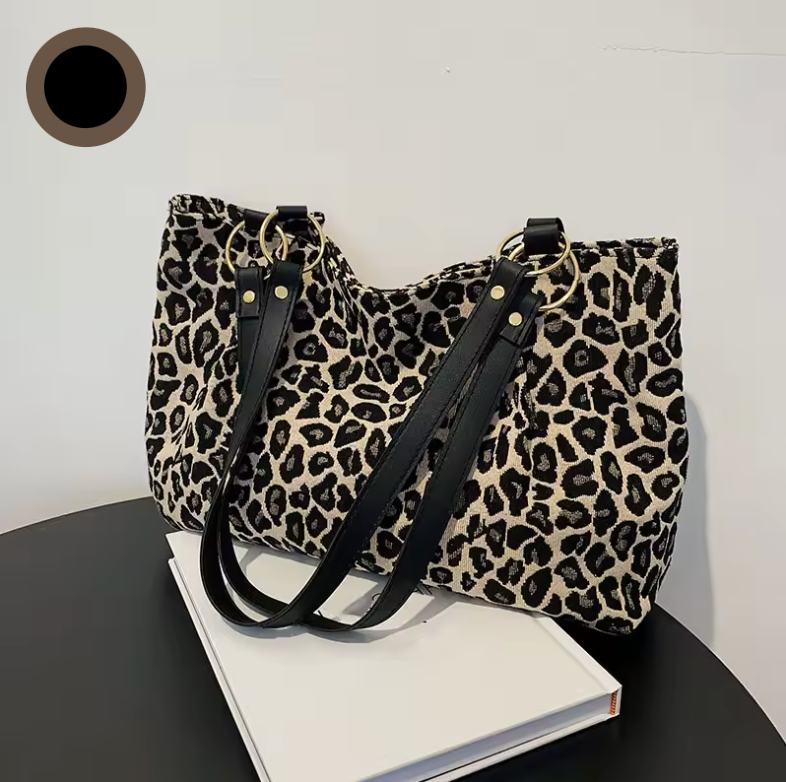 Dames Tote Bag Met Luipaardprint Canvas 6