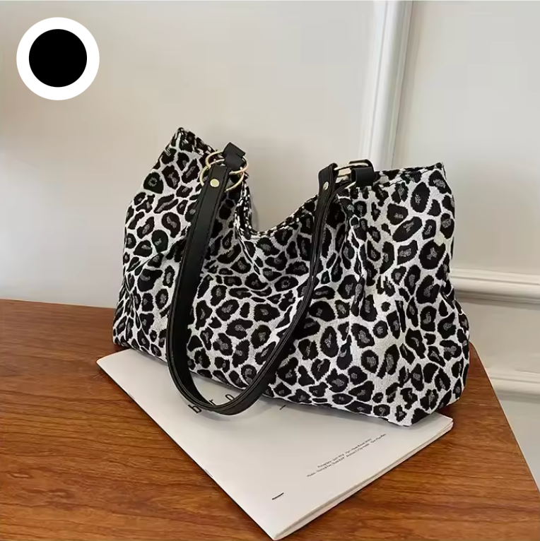 Dames Tote Bag Met Luipaardprint Canvas 8