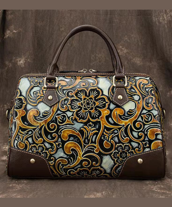 Dames Tote Handtas Vintage Groene Reliëf 1