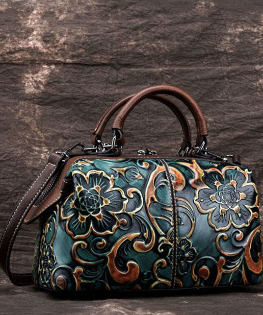 Dames Tote Handtas Vintage Groene Reliëf 3