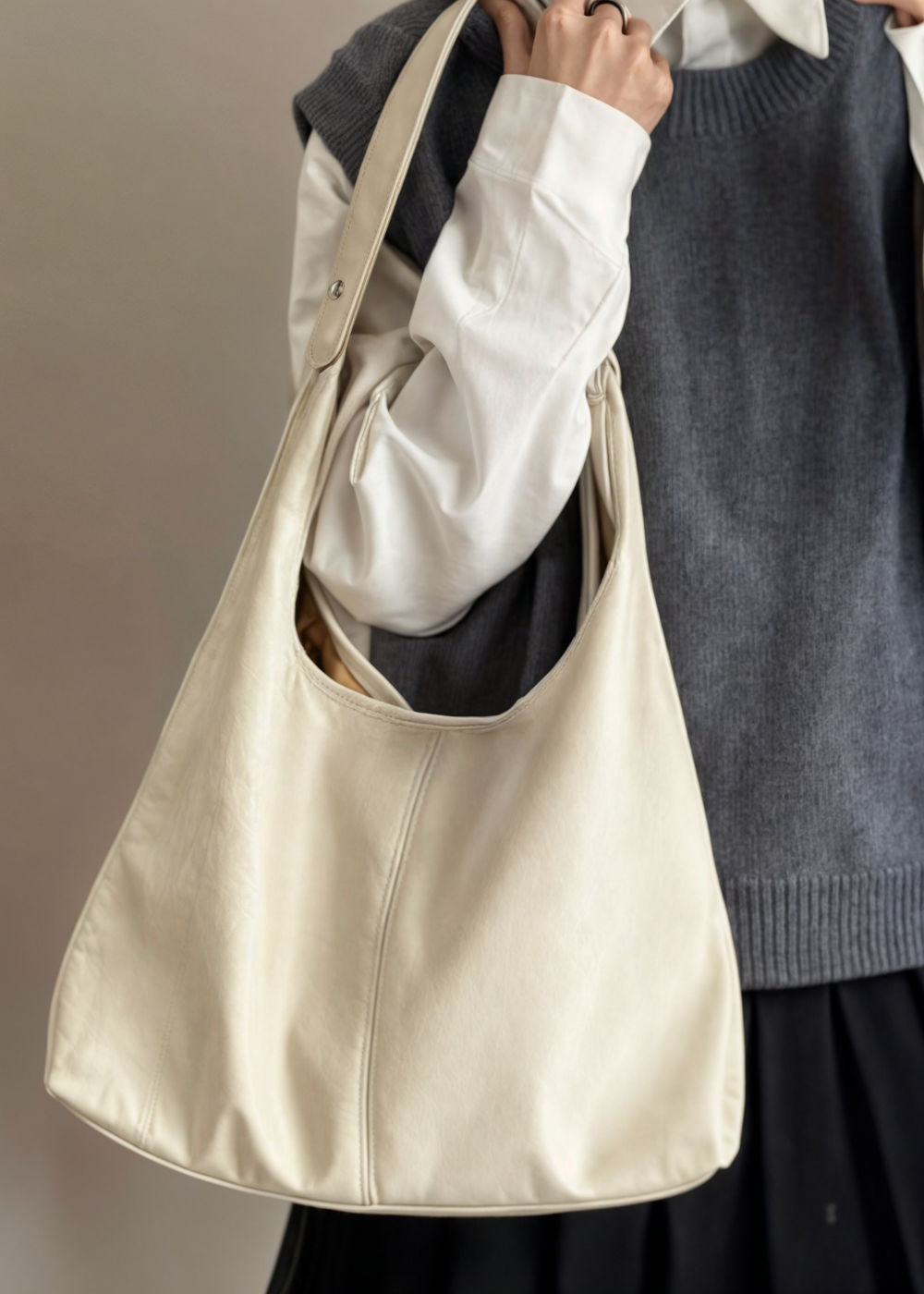 Dames Tote Tas Vegan Leer Ruim Ontwerp 8