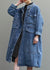 Dames Trenchcoat Denim met Knopen en Zakken voor Casual Herfststijl 2