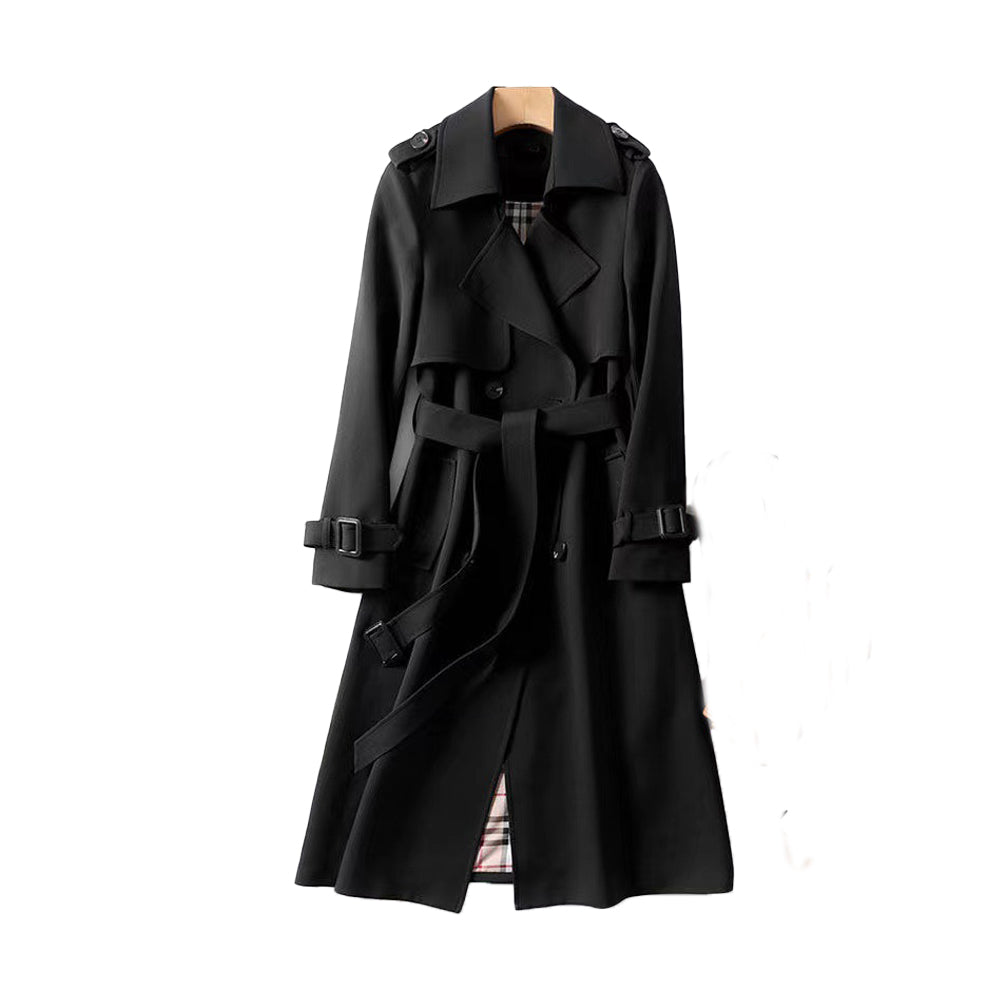 Dames Trenchcoat Dubbele Rij Knopen Luxe Stijl 1