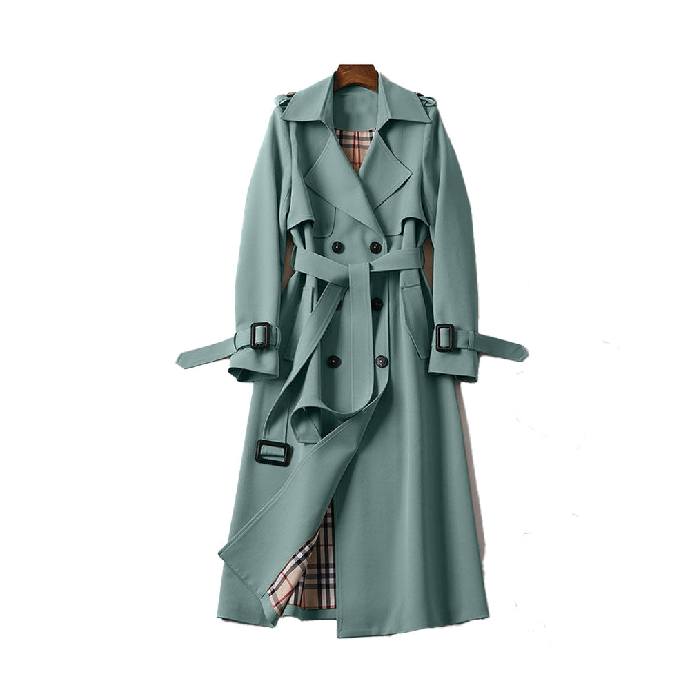 Dames Trenchcoat Dubbele Rij Knopen Luxe Stijl 4