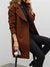 Dames Trenchcoat Dubbelgeknopt Lange Zwart Hoogwaardige Stof 2