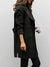 Dames Trenchcoat Dubbelgeknopt Lange Zwart Hoogwaardige Stof 3