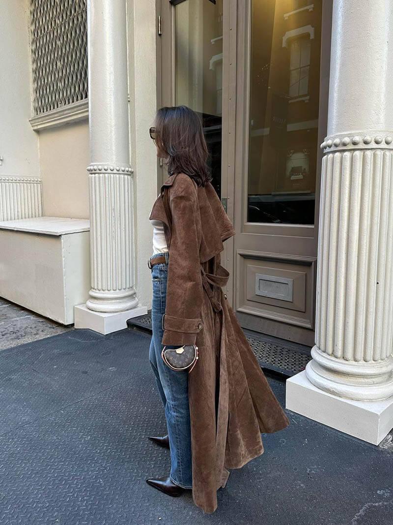 Dames Trenchcoat Getailleerd Lange Stijl 2