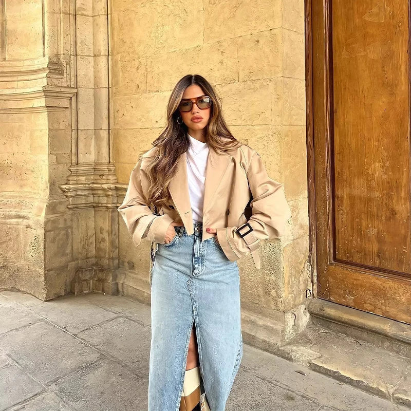 Dames Trenchcoat Kort Stijlvol 5