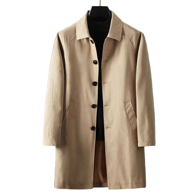 Dames Trenchcoat Lange Klassiek Stijlvol met Knoopsluiting 0