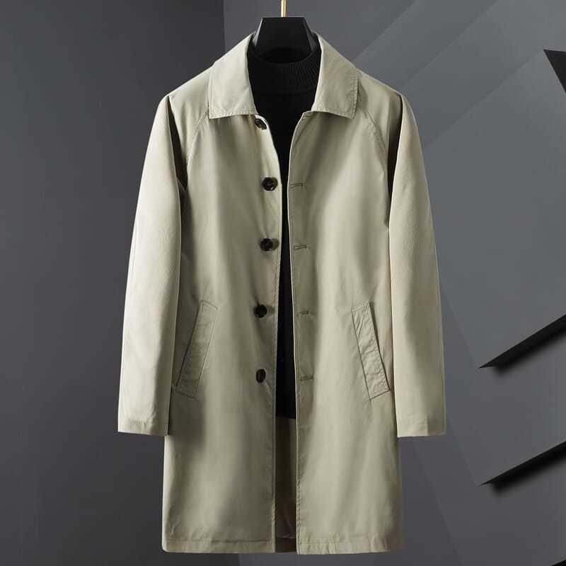 Dames Trenchcoat Lange Klassiek Stijlvol met Knoopsluiting 1