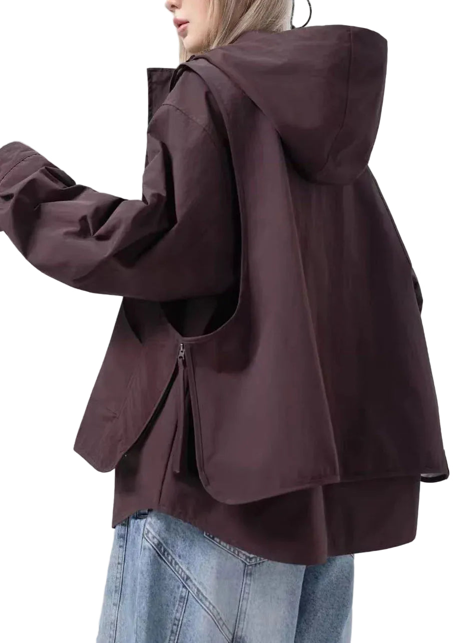 Dames Trenchcoat Oversized Patchwork Stijl Herfst 0