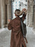 Dames Trenchcoat Suède Look Midi Met Ceintuur en Dubbelrijige Knoopsluiting 5
