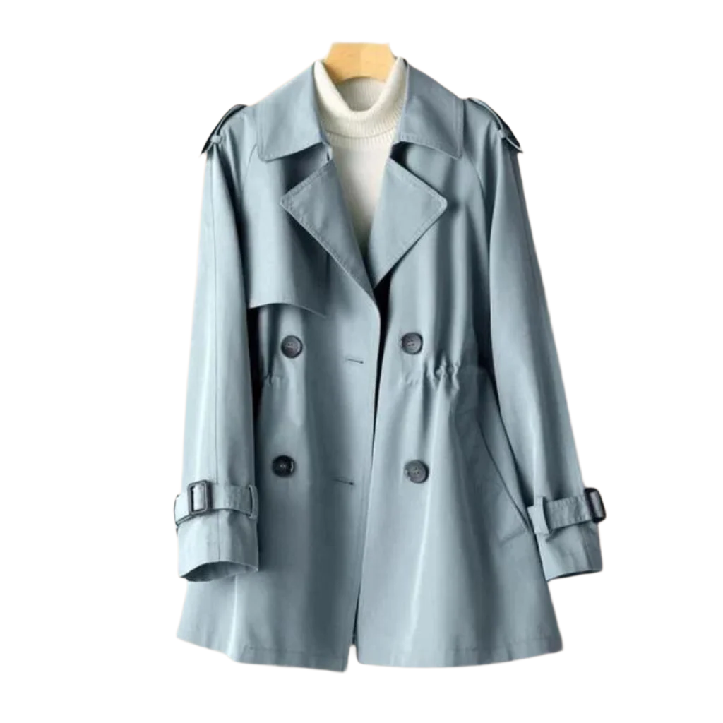Dames Trenchcoat Vintage Dubbelgeknoopt Nylon-Katoen 0
