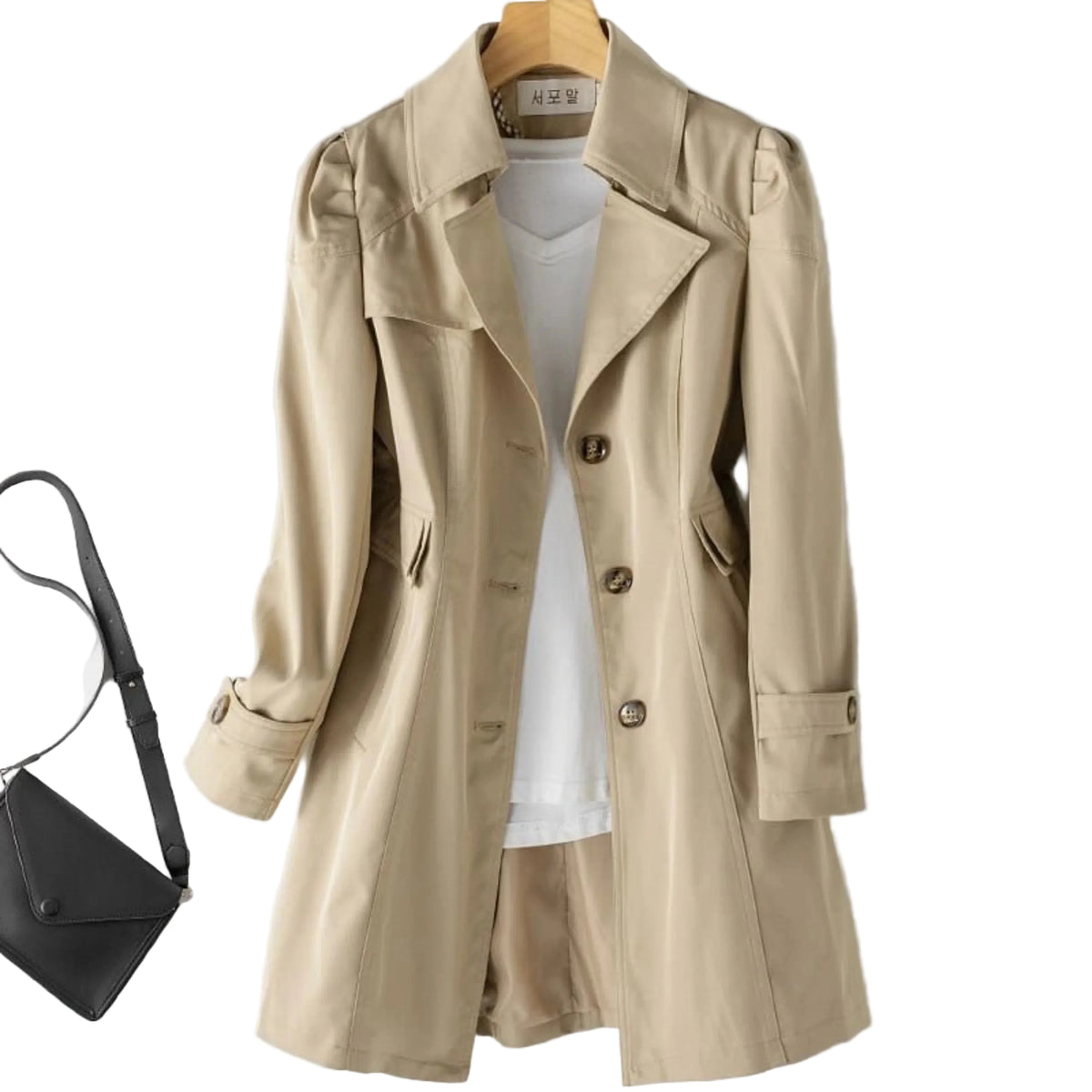 Dames Trenchcoat Waterdicht Klassiek Lange Snit 0