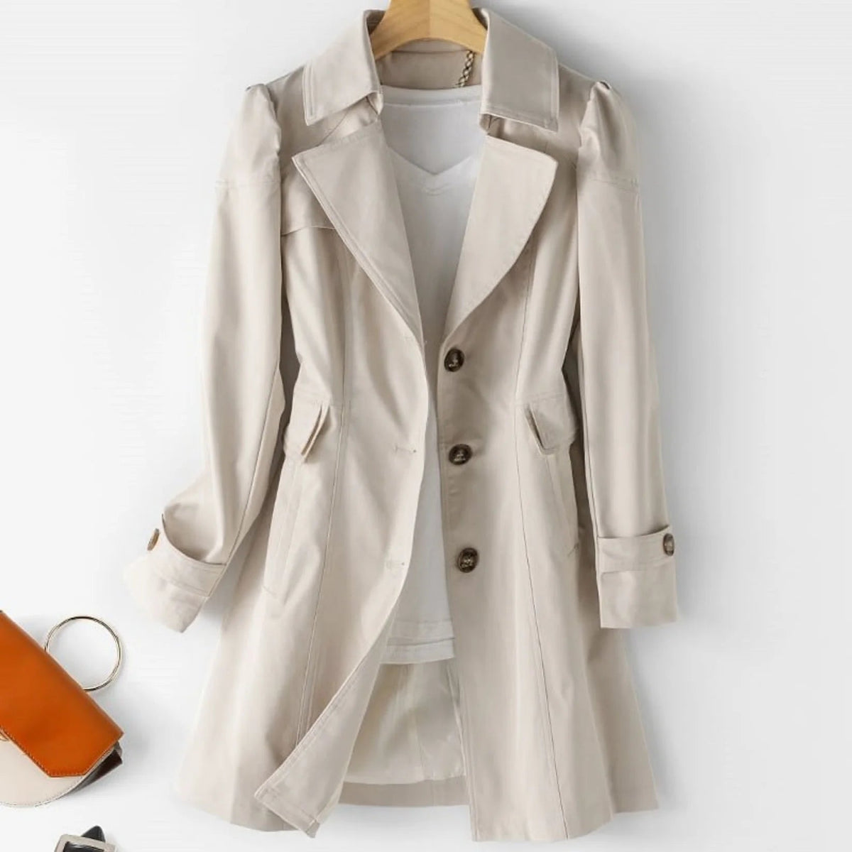 Dames Trenchcoat Waterdicht Klassiek Lange Snit 1