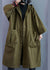 Dames Trenchcoat met Kap en Knopen in Legergroen 2
