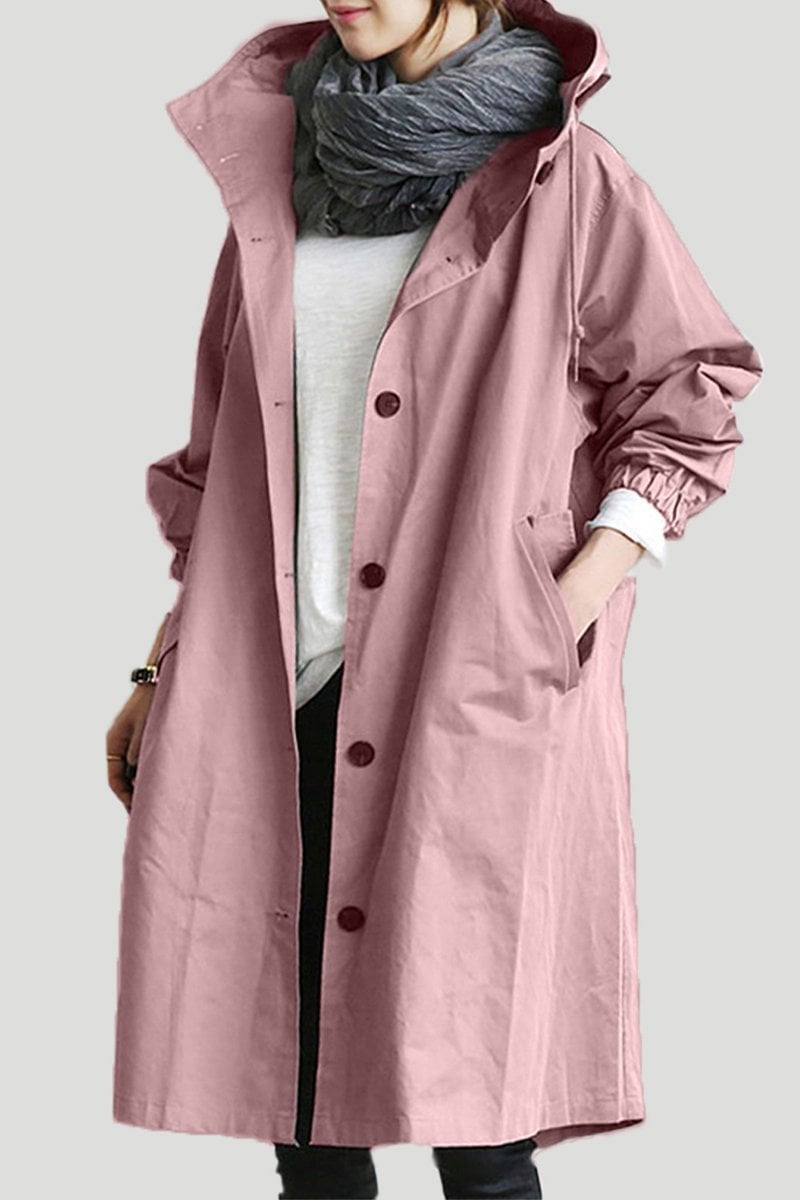 Dames Trenchcoat met Kapuze voor Regenachtig Weer 7