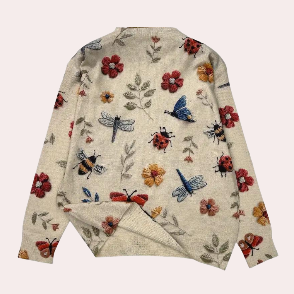 Dames Trui Bloemdessin Casual voor Herfst en Winter 1