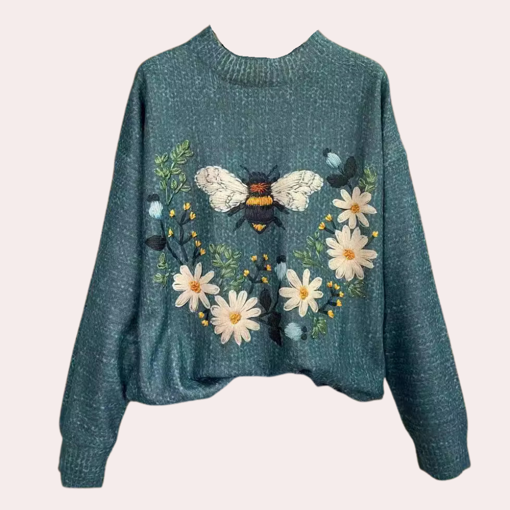 Dames Trui Bloemdessin Casual voor Herfst en Winter 3