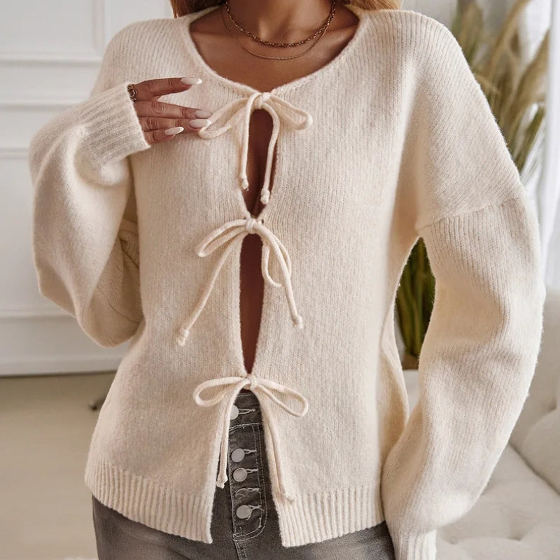 Dames Trui Boho-Stijl met Veterdetails voor Comfortabele Casual Uitstraling 7