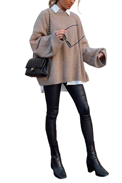 Dames Trui Losvallend met Ronde Hals 0